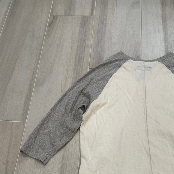 Rag & Bone Men’s Large Gray and Cream Baseball Style 3/4 Sleeve Tee - Picture 9 of 11
